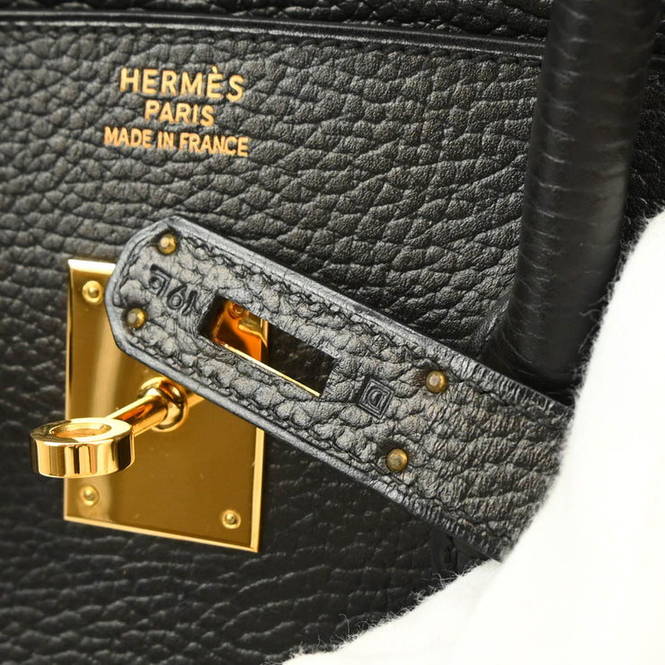 Hermes 2000 Black Ardennes Birkin 35 Handbag