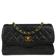Chanel 1989-1991 Black Lambskin Shoulder Bag