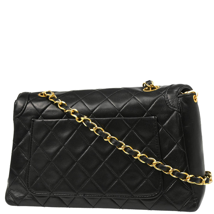 Chanel 1989-1991 Black Lambskin Shoulder Bag