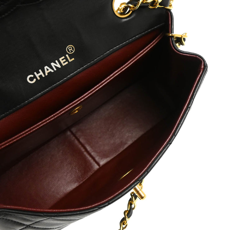 Chanel 1989-1991 Black Lambskin Shoulder Bag
