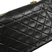 Chanel 1989-1991 Black Lambskin Shoulder Bag