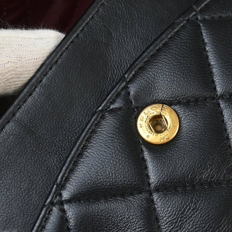 Chanel 1994-1996 Black Lambskin Medium Classic Double Flap Shoulder Bag