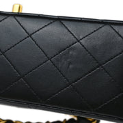 Chanel 2008-2009 Black Lambskin Medium Classic Double Flap Shoulder Bag