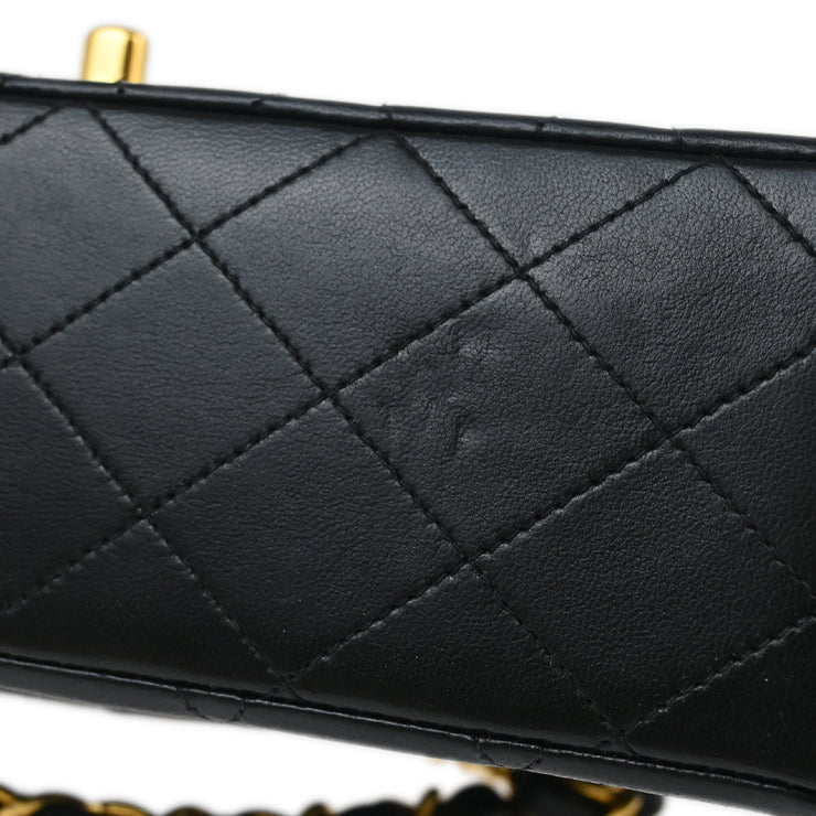 Chanel 2008-2009 Black Lambskin Medium Classic Double Flap Shoulder Bag