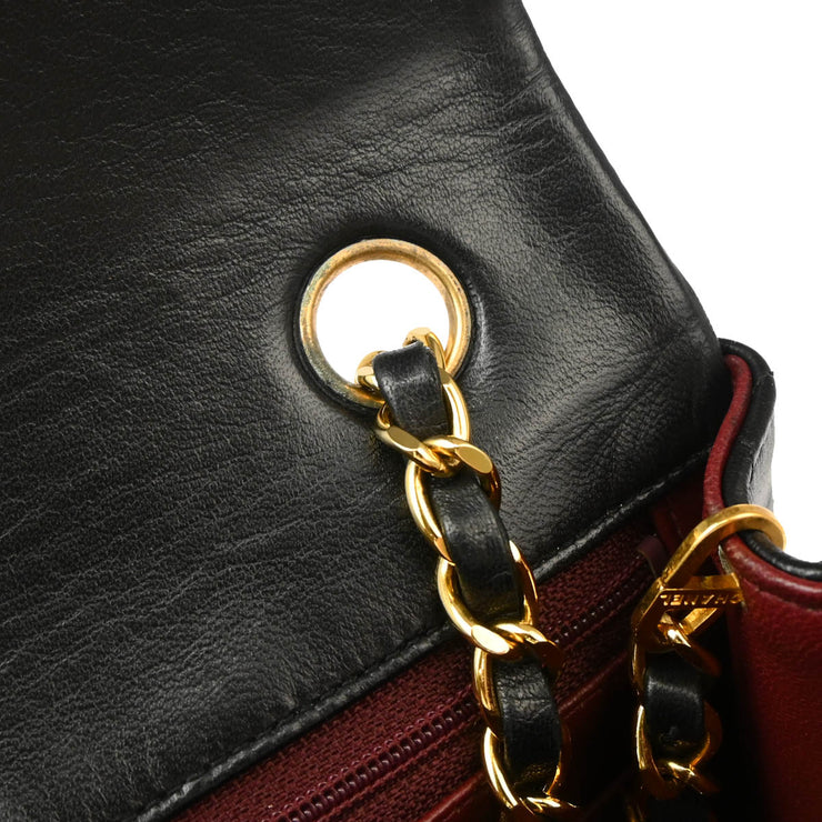 Chanel Black Lambskin Classic Square Flap Shoulder Bag 20