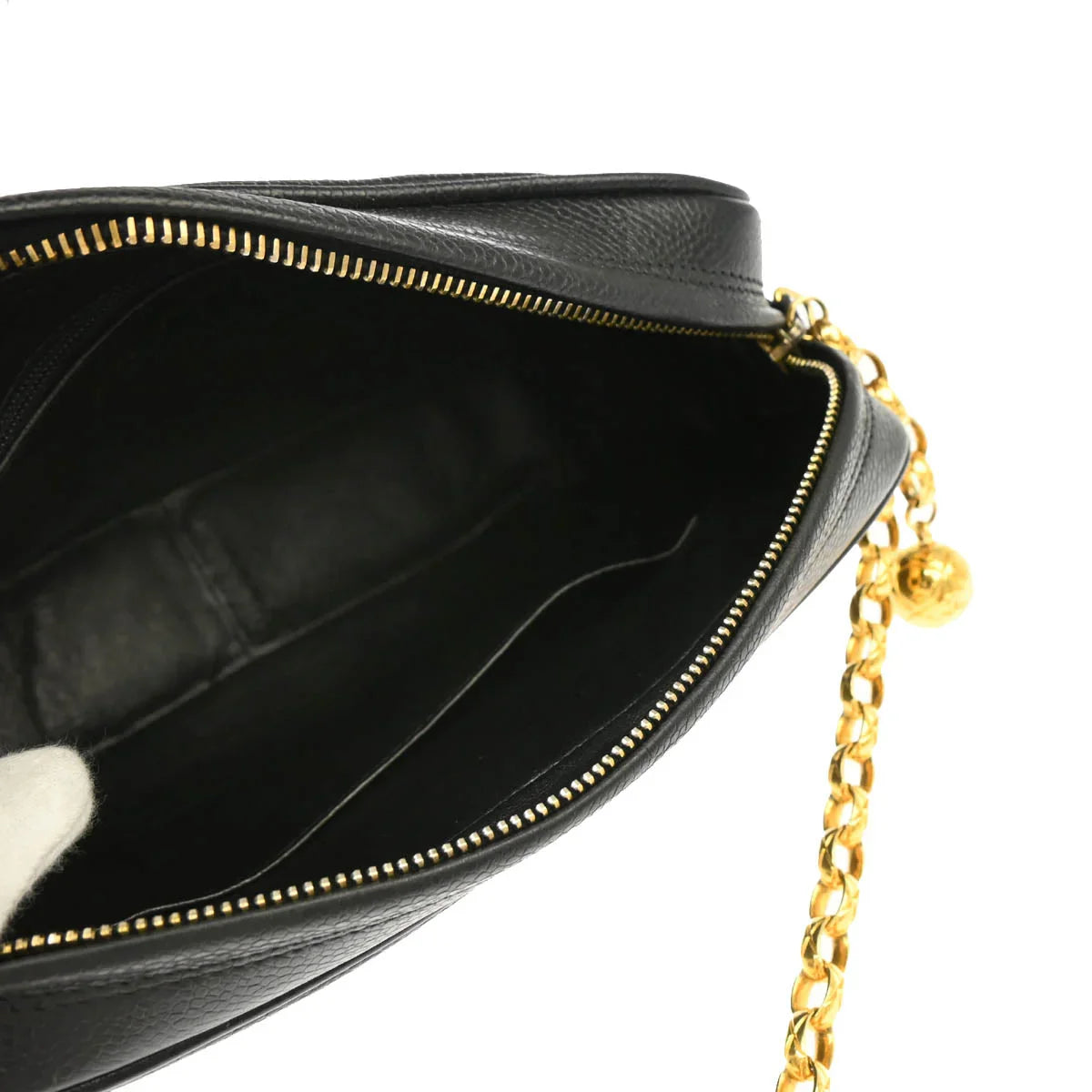 Chanel 1991-1994 Black Caviar Camera Bag Small