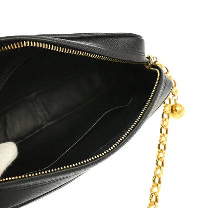 Chanel 1991-1994 Black Caviar Camera Bag Small