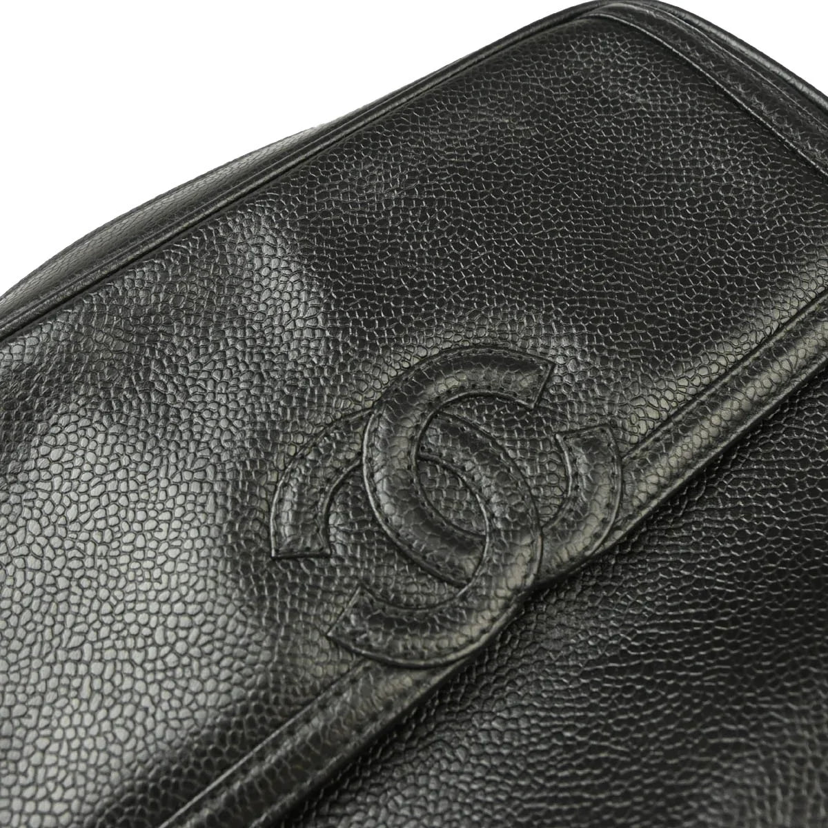Chanel 1991-1994 Black Caviar Camera Bag Small