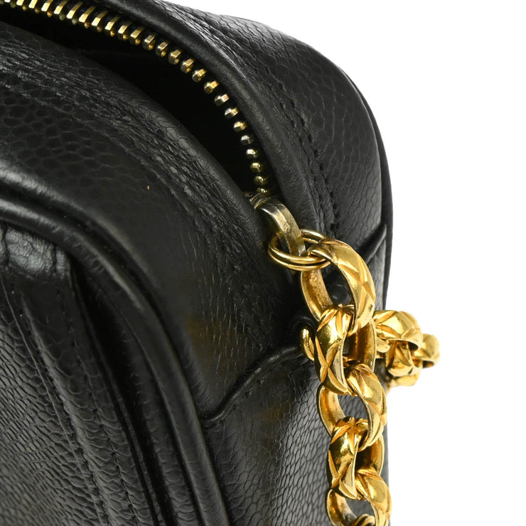 Chanel Black Caviar Camera Bag Small