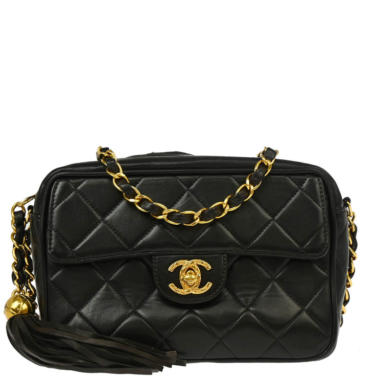 Chanel Black Lambskin Camera Bag Mini