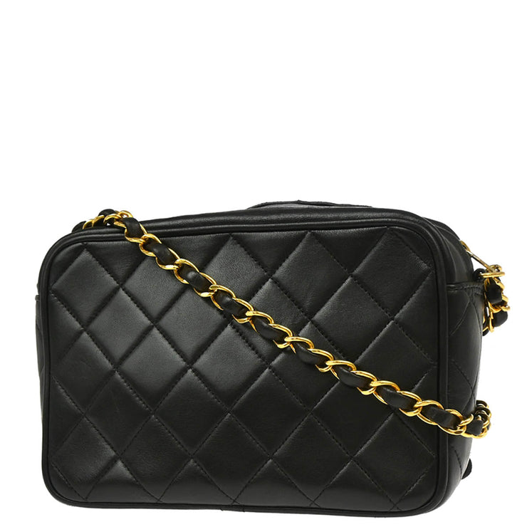 Chanel Black Lambskin Camera Bag Mini