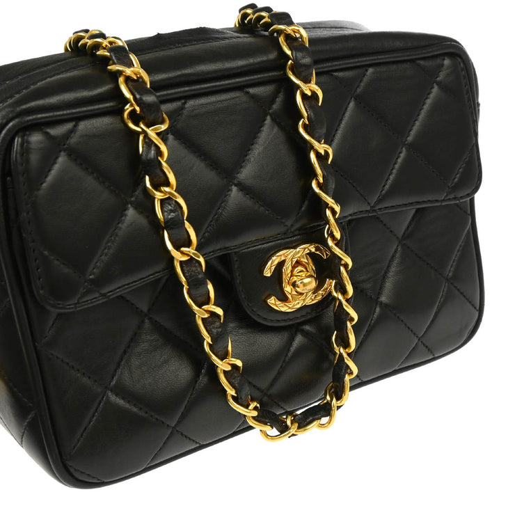 Chanel Black Lambskin Camera Bag Mini