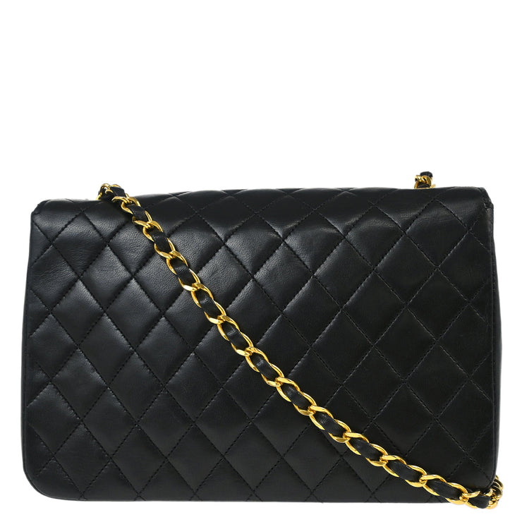 Chanel Black Lambskin Single Flap Shoulder Bag