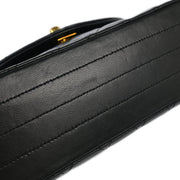 Chanel Black Lambskin Single Flap Shoulder Bag