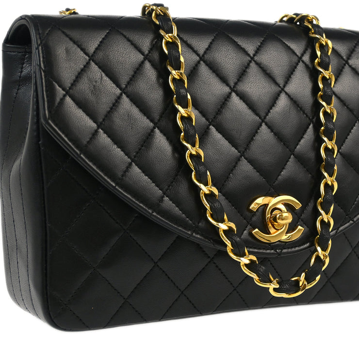 Chanel Black Lambskin Single Flap Shoulder Bag