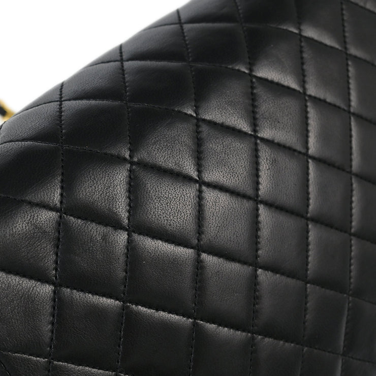 Chanel Black Lambskin Single Flap Shoulder Bag