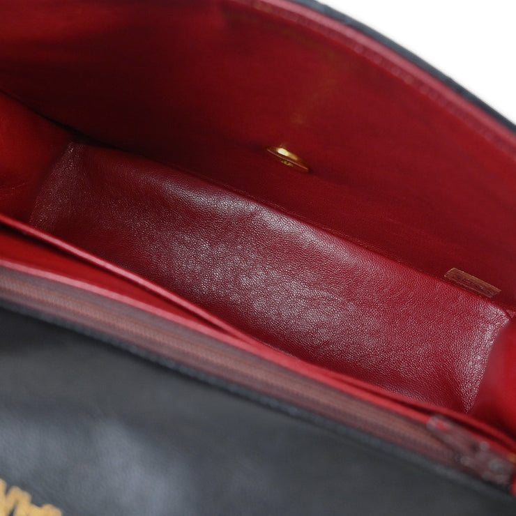 Chanel Black Lambskin Single Flap Shoulder Bag