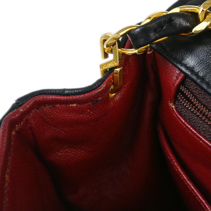 Chanel Black Lambskin Single Flap Shoulder Bag