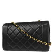Chanel 1991-1994 Black Lambskin Medium Diana Shoulder Bag