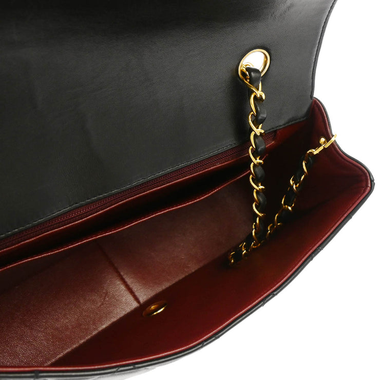 Chanel 1991-1994 Black Lambskin Medium Diana Shoulder Bag