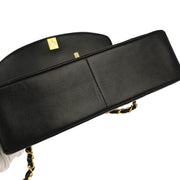 Chanel 1991-1994 Black Lambskin Medium Diana Shoulder Bag