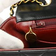 Chanel 1991-1994 Black Lambskin Medium Diana Shoulder Bag