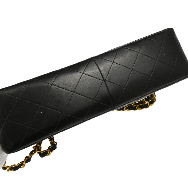 Chanel 1996-1997 Black Lambskin Jumbo Classic Flap Shoulder Bag