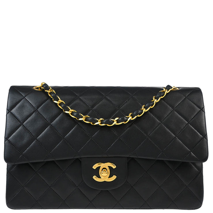 Chanel Black Lambskin Medium Classic Double Flap Shoulder Bag