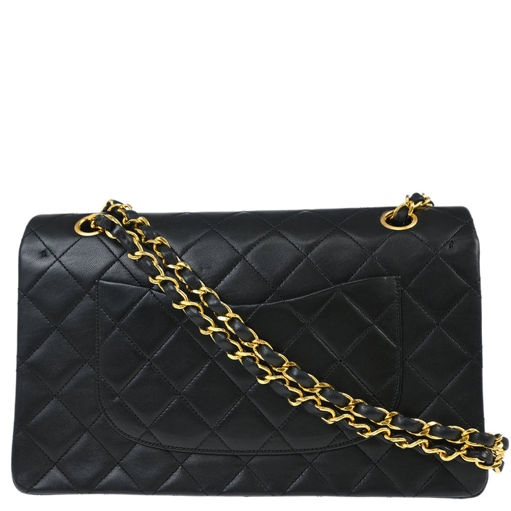 Chanel Black Lambskin Medium Classic Double Flap Shoulder Bag