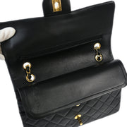 Chanel Black Lambskin Medium Classic Double Flap Shoulder Bag
