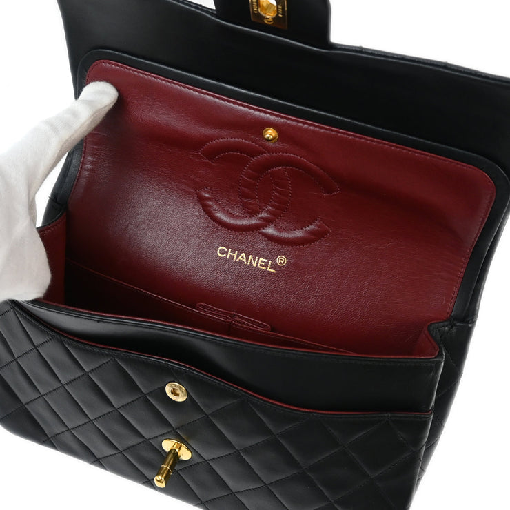 Chanel Black Lambskin Medium Classic Double Flap Shoulder Bag