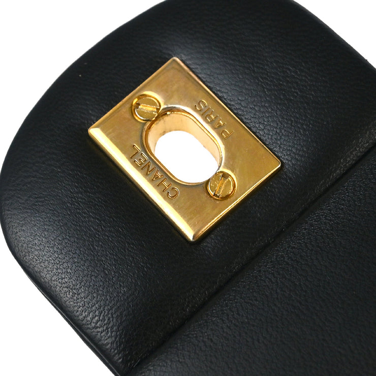 Chanel Black Lambskin Medium Classic Double Flap Shoulder Bag