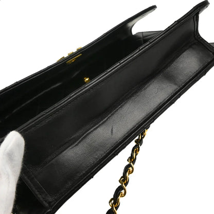 Chanel 1986-1988 Black Lambskin 2way Shoulder Handbag