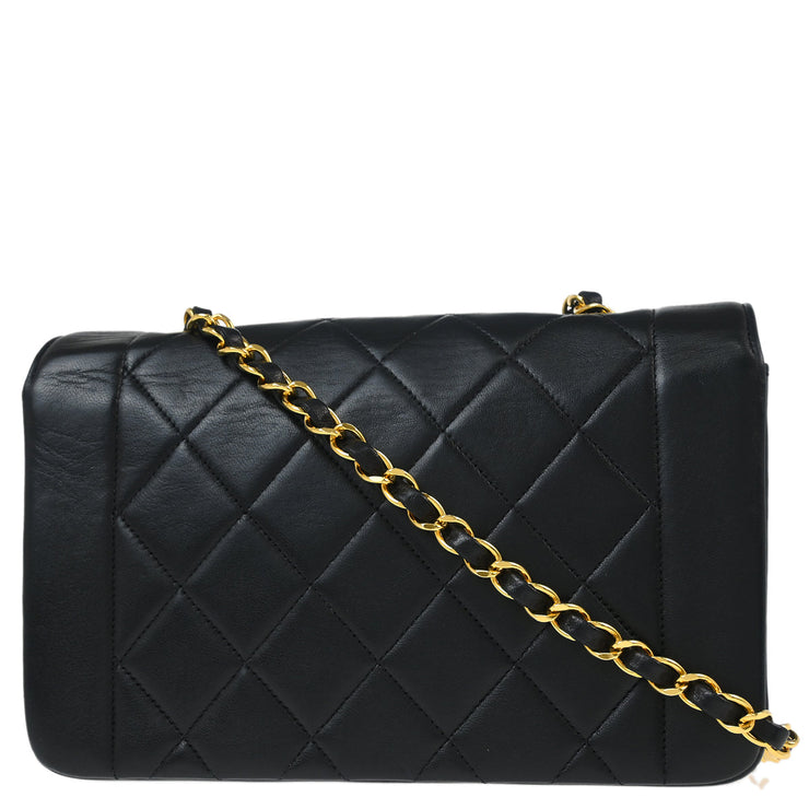 Chanel Black Lambskin Small Diana Shoulder Bag