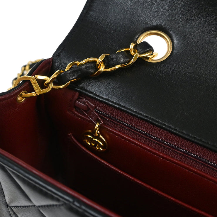 Chanel Black Lambskin Small Diana Shoulder Bag