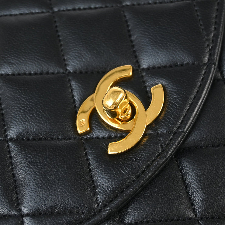 Chanel Black Lambskin Single Flap Shoulder Bag