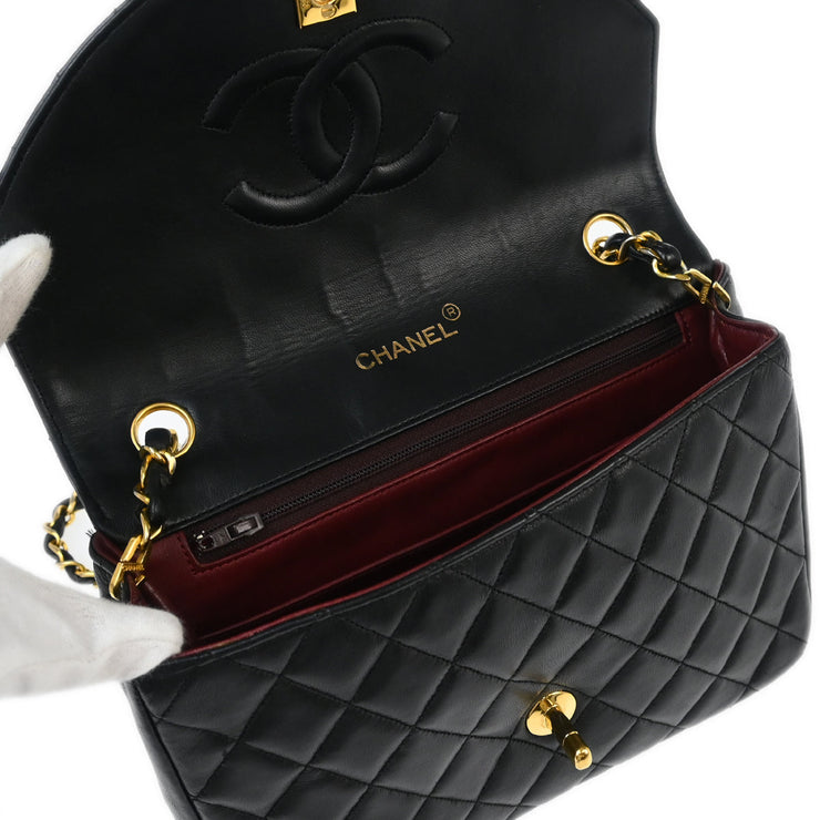 Chanel Black Lambskin Single Flap Shoulder Bag