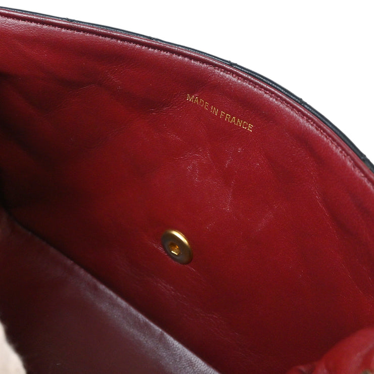 Chanel Black Lambskin Single Flap Shoulder Bag