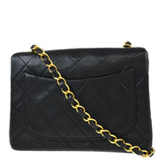 Chanel Black Lambskin Mini Classic Square Flap Shoulder Bag 17