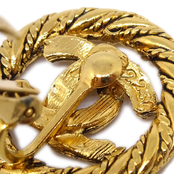 Chanel Button Earrings Gold Clip-On 2236