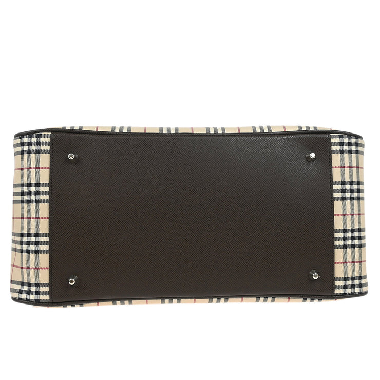 Burberry Beige Brown Burberry Check 2way Shoulder Handbag