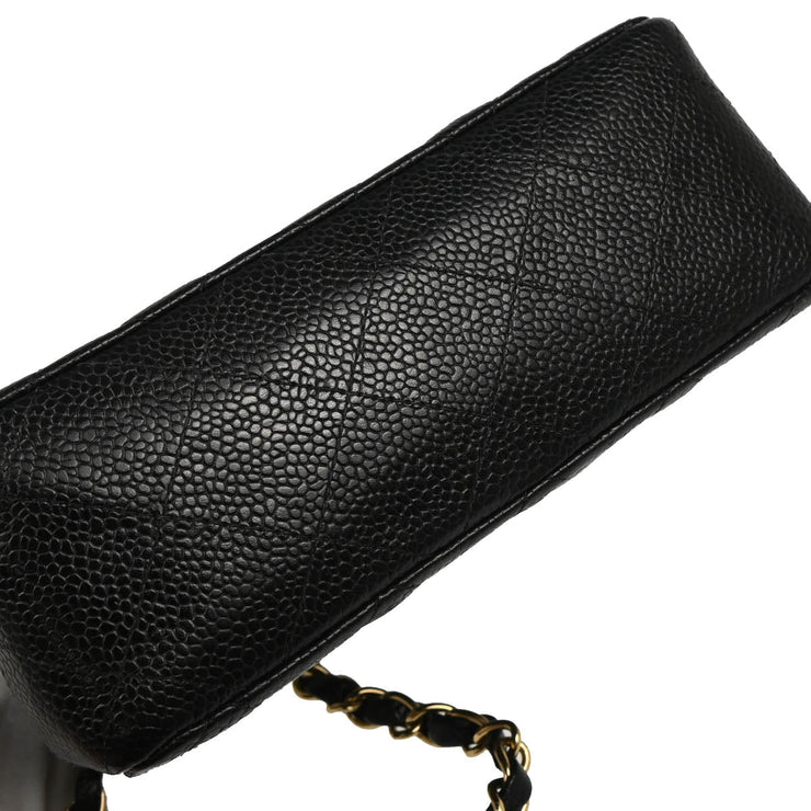 Chanel 2003-2004 Black Caviar Mini Classic Square Flap Bag 17