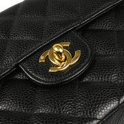 Chanel 2003-2004 Black Caviar Mini Classic Square Flap Bag 17