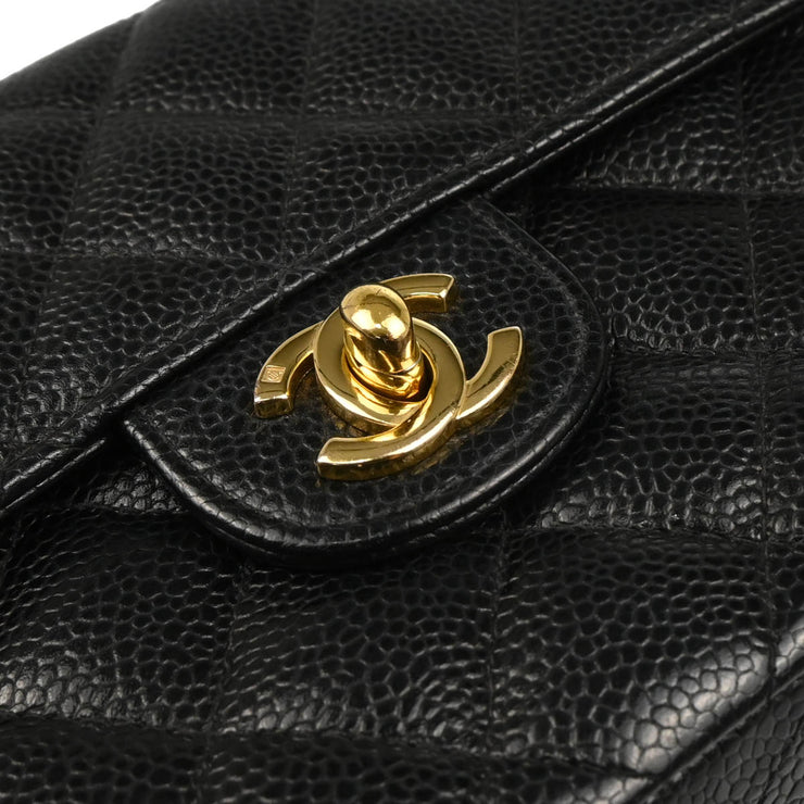 Chanel 2003-2004 Black Caviar Mini Classic Square Flap Bag 17