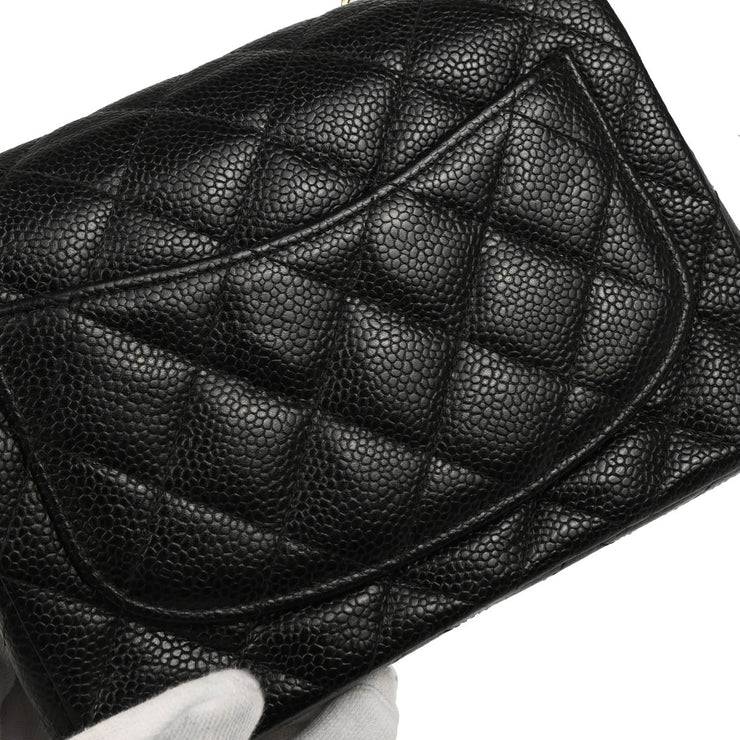 Chanel 2003-2004 Black Caviar Mini Classic Square Flap Bag 17