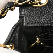 Chanel 2003-2004 Black Caviar Mini Classic Square Flap Bag 17