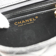 Chanel 2003-2004 Black Caviar Mini Classic Square Flap Bag 17