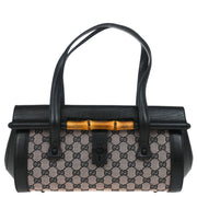Gucci Black GG Bamboo Handbag