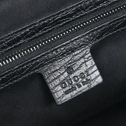 Gucci Black GG Bamboo Handbag
