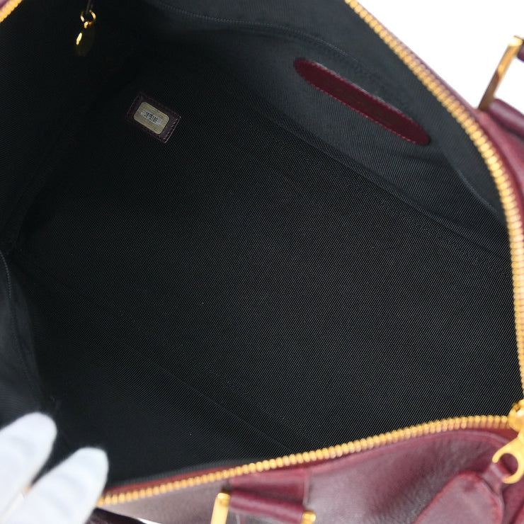 Chanel 1994-1996 Bordeaux Caviar 2way Duffel Handbag